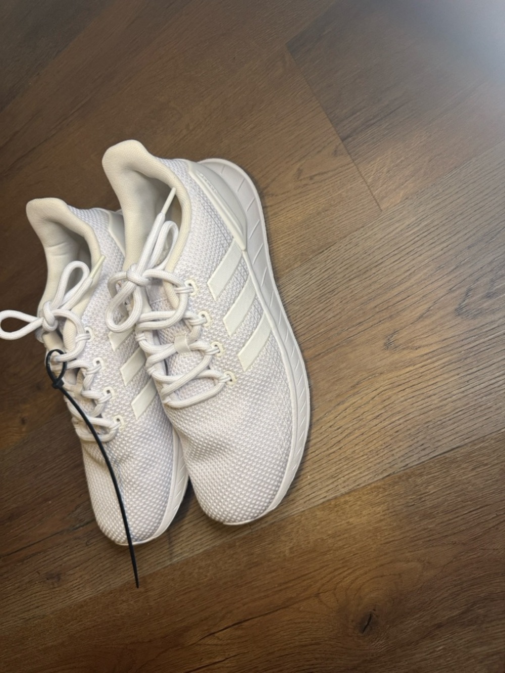 adidas QUESTAR FLOW NXT -TRIPLE WHITE All-White Knit Runner Sneakers - Picture 4 of 11
